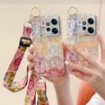 thumbnail image 2 of Carcasa De Teléfono Inteligente Para Xiaomi Redmi Note 12S 12 11 11S Pro + Plus 12C 5G 4G Funda Con Pulsera + Correa Cuerda Bling Flor Softcase Púrpura Cubierta Trasera Note12 12Pro + Note12Pro, 2 of 3