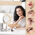 thumbnail image 2 of Lighted Makeup Mirror with 5X/10X/20X/30X Magnification, Double Sided LED Vanity Mirror with 3 Color Lights, Rechargeable 360° Rotating Cosmetic Mirror for Tabletop,White, 2 of 6