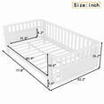 thumbnail image 5 of Bellemave Twin Size Montessori Bed with Fence, Metal Low Platform Bed Frame with Detachable Side Bed Rails and Rounded Corner Design, Multiple Usage Methods Bed, No Box Spring Needed（White), 5 of 8