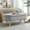 Gray, variant on DEALTOPS 3D Linen Fabric Ottoman, Oval Storage Bench with Storage Space and Rubber Wood Legs, White