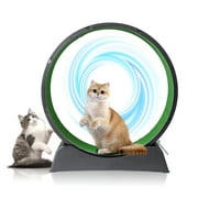 UBesGoo 31-inch Cat Exercise Wheel with Quiet Rollers, Safety Lock, Removable Scratch Pad, Easy Assembly for Indoor Cats Black