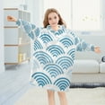 thumbnail image 5 of Dailycode Wearable Blanket Hoodie Oversized Sherpa Flannel Blankets with Pocket for 3-14 Year Old Sea Wave, 5 of 7
