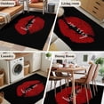 thumbnail image 6 of Lipprint Texture Washable Area Rugs 3'x5', Love Letter Black Retro Low Pile Throw Living Room Rug Non-Slip Sturdy Edge Binding Carpet for Indoor Entryway Bedside Kitchen, 6 of 9