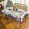 thumbnail image 2 of Christmas Tablecloth 60×60 Inch Square, Gnome Truck Gifts Black Buffalo Plaid Washable Seasonal Table Cover for Party Picnic Dinner Decor, 2 of 5