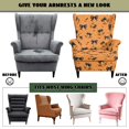 thumbnail image 6 of HUIACONG Halloween Pumpkin Bow Wingback Chair Slipcovers, 2-Piece Stretchy Washable Wing Chair Cover, Anti-Wrinkle Soft Armchair Protector for Living Room Holiday Decor, 6 of 7