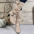 thumbnail image 7 of Bnwani Boots for Women Knee High Fashion Toe Knee-High Strap Versatile Casual Boot Beige Size 8.5, 7 of 7