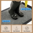 thumbnail image 5 of GORILLA GRIP Outside Doormat, WeatherMax Waterproof Indoor Outdoor Door Mat, 35x23 Gray Diamond, 5 of 9