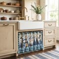 thumbnail image 7 of Winter Snowman Oven Skirt Curtain for Farmhouse Kitchen Decor Blue Christmas Farmhouse Farmhouse Tie Top Oven Curtain for Door Decorative Stove Cover Dishwasher Cover for Cottage Kitchen Decor, 7 of 7