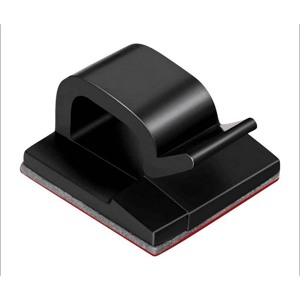 Duobla 50pc Cable Clips Self Adhesive Cord Management Black Wire Holder