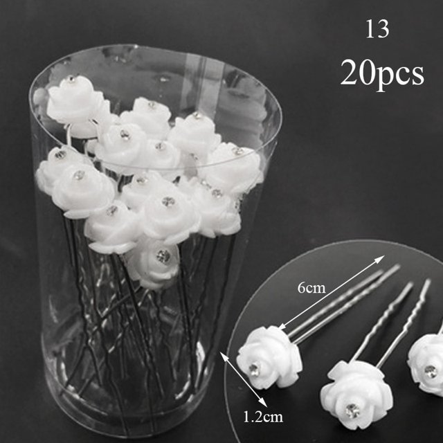 20 piezas horquilla de flores para mujer, horquilla de perlas de cristal para boda, horquilla en forma de U, pasadores, accesorios para el cabello, venta al por mayor Tan Jianjun unisex