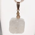 thumbnail image 2 of White Quartz 20mm Square Coin Pendant! Druzy!, 2 of 3