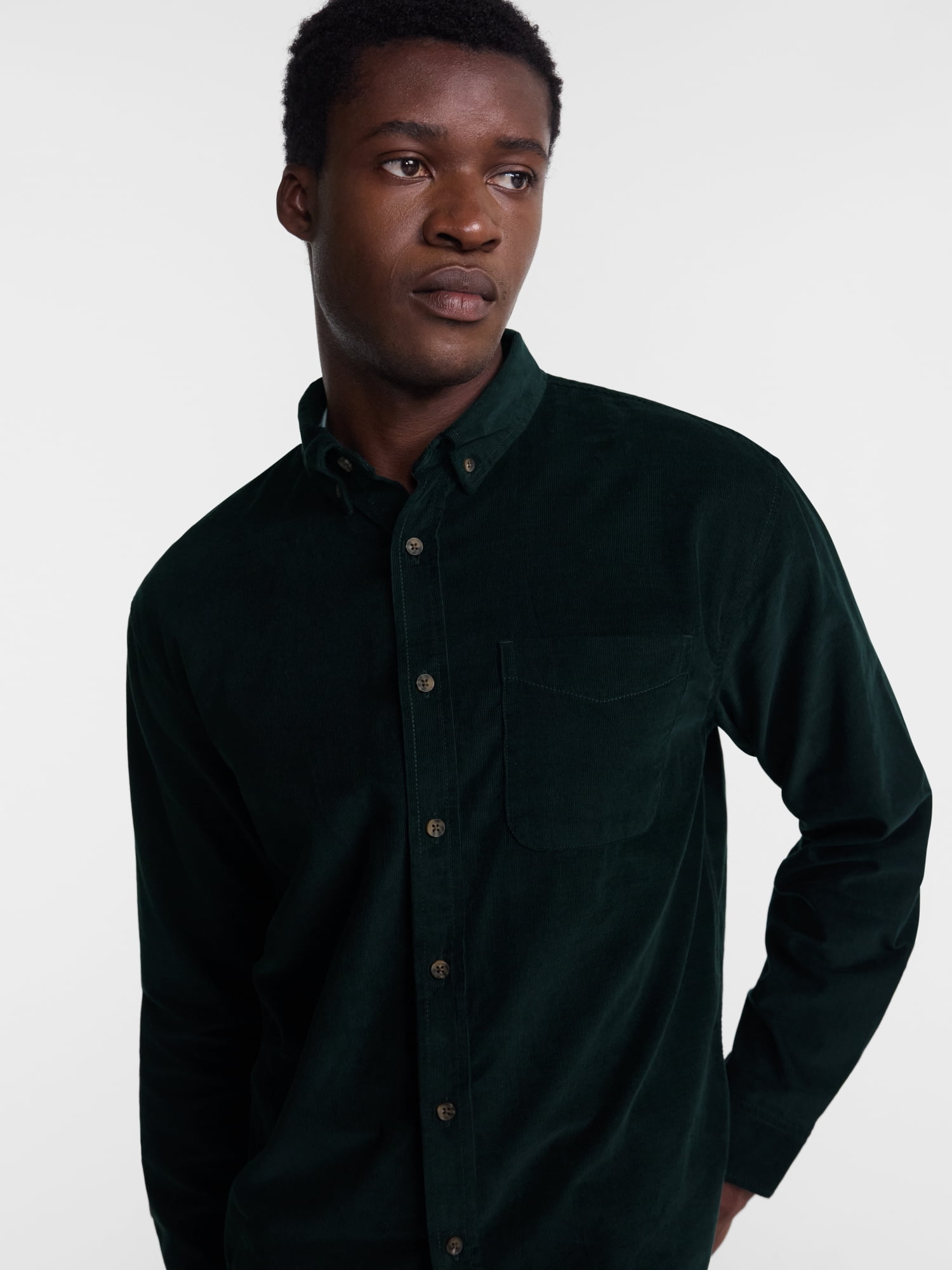 George Men's Corduroy Shirt with Long Sleeves, Sizes S-3XL
