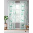 thumbnail image 5 of Sheer Curtains 96 Inches Long, Green Flower Semi Sheer Curtains Light Filtering Window Treatment, Watercolor Floral Botanical Line Drawing Print Privacy Voile Drapes for Living Room 52x96 Inch, 5 of 7