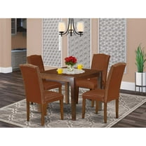 East West Furniture Dining Room Set Mahogany, OXEN5-MAH-66