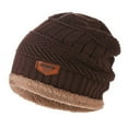 thumbnail image 5 of HESHENG Mens Winter Warm Knit Hat Thick Fleece Lined Skull Coffee, 5 of 5