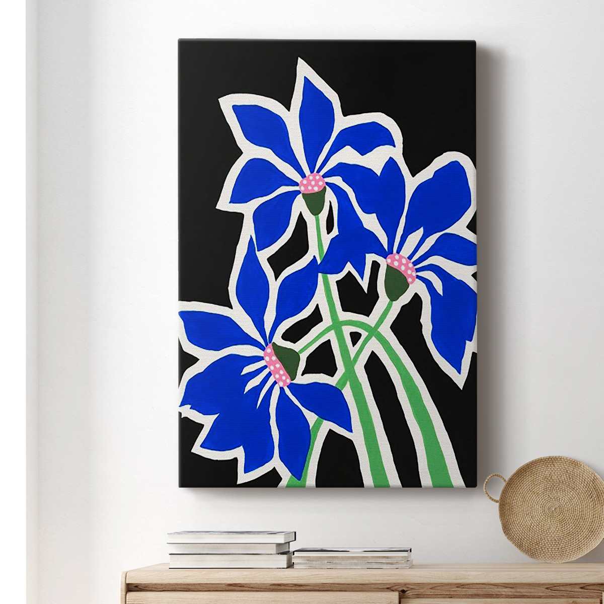 Pop Flowers IV Premium Gallery Wrapped Canvas - Ready to Hang