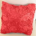 thumbnail image 3 of Satin Rosette Decorative Throw Pillow/Sham Cushion Cover Coral, 3 of 3