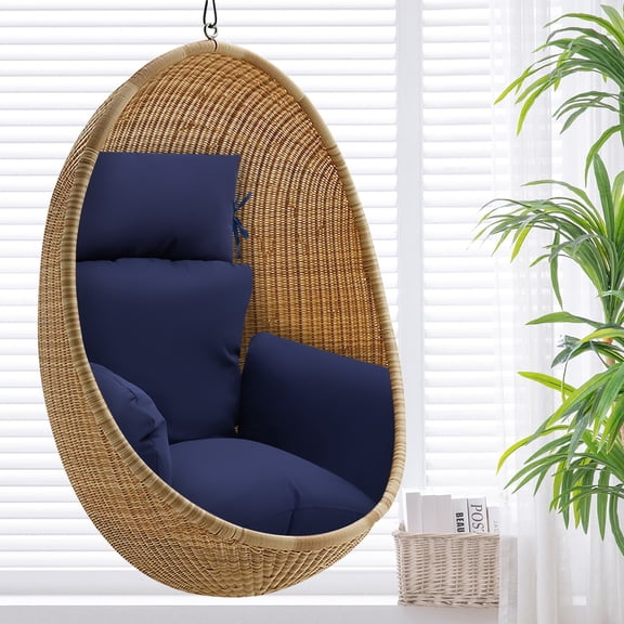 Modern Relieve Fatigue Thickened Hanging Basket Swing Cushion Navy Blue for indoors outdoors