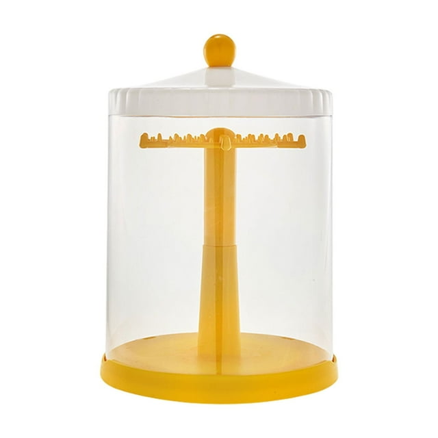 Btomtd Rotating Blinds Box Storage Display Rack Toy Storage Storage Box Household Artifact Storage Box Rabbits Cloth Display Boxes, Yellow