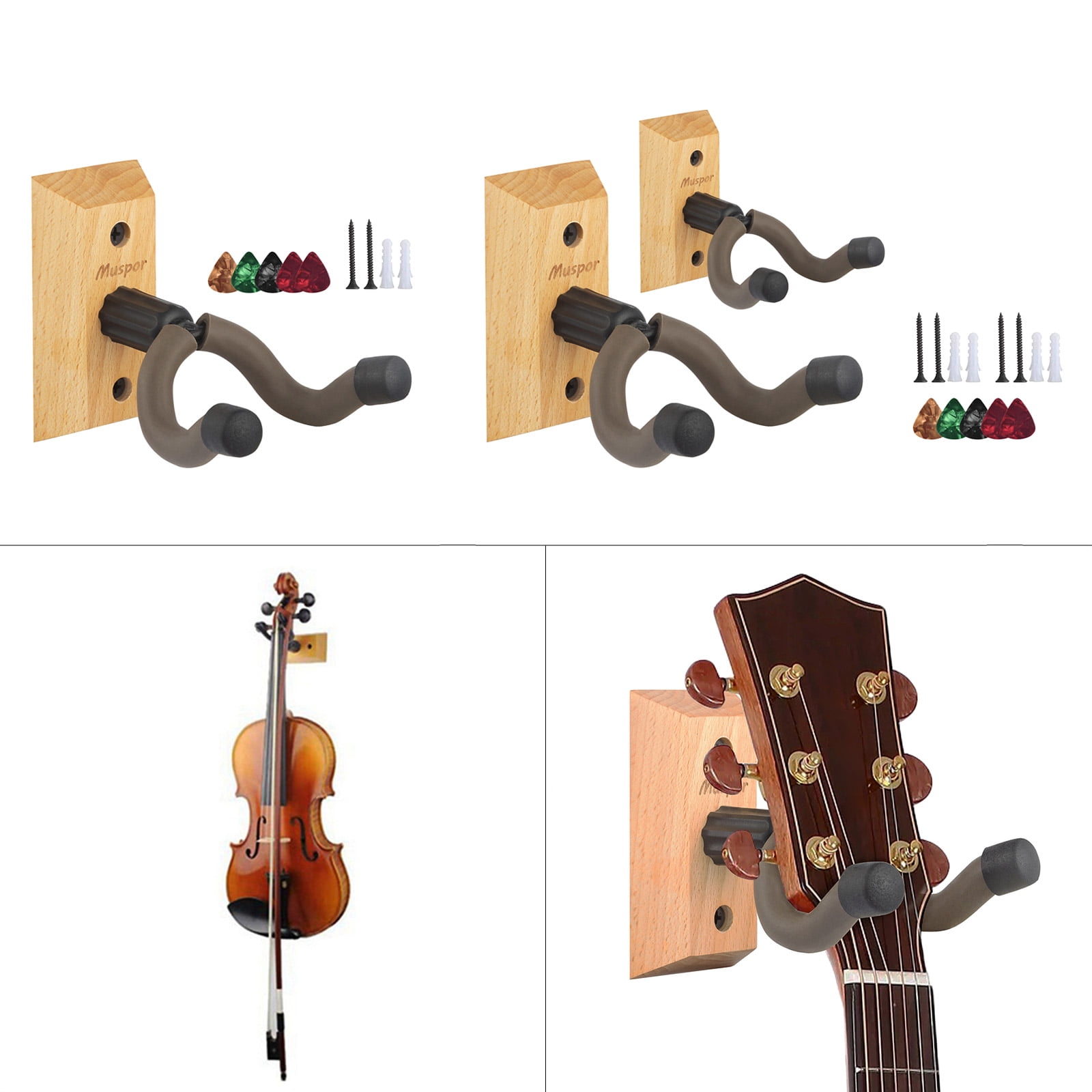 FEAMOS Guitar Wall Mount Hanger Guitar Wall Hangers Hook Wall Hanging Bracket Holder Guitar Stand for Guitar Mandolin Ukulele
