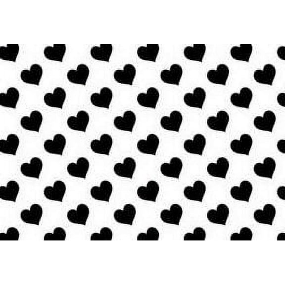 Black Heart Edible Cake & Cupcake Image Decoration Frosting Sheet