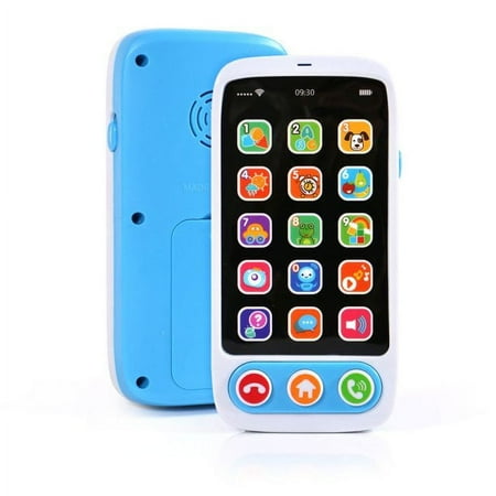 baby mobile phone toy, 1 year old boy and girl, my first learning game phone, suitable for toddlers, music luminous smartphone baby toy 12 18 24 months, gift for 1 year old boy, blue