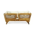 thumbnail image 6 of Llinc Store Adjustable Hard Wood Frame Daybed, 82" Length Outdoor Loveseat with Mattress, Beige, 6 of 9