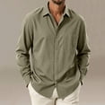 thumbnail image 2 of jjayotai Mens Button down Shirt Casual Untucked Shirts Long Sleeve Dress Shirt with Pocket, 2 of 6