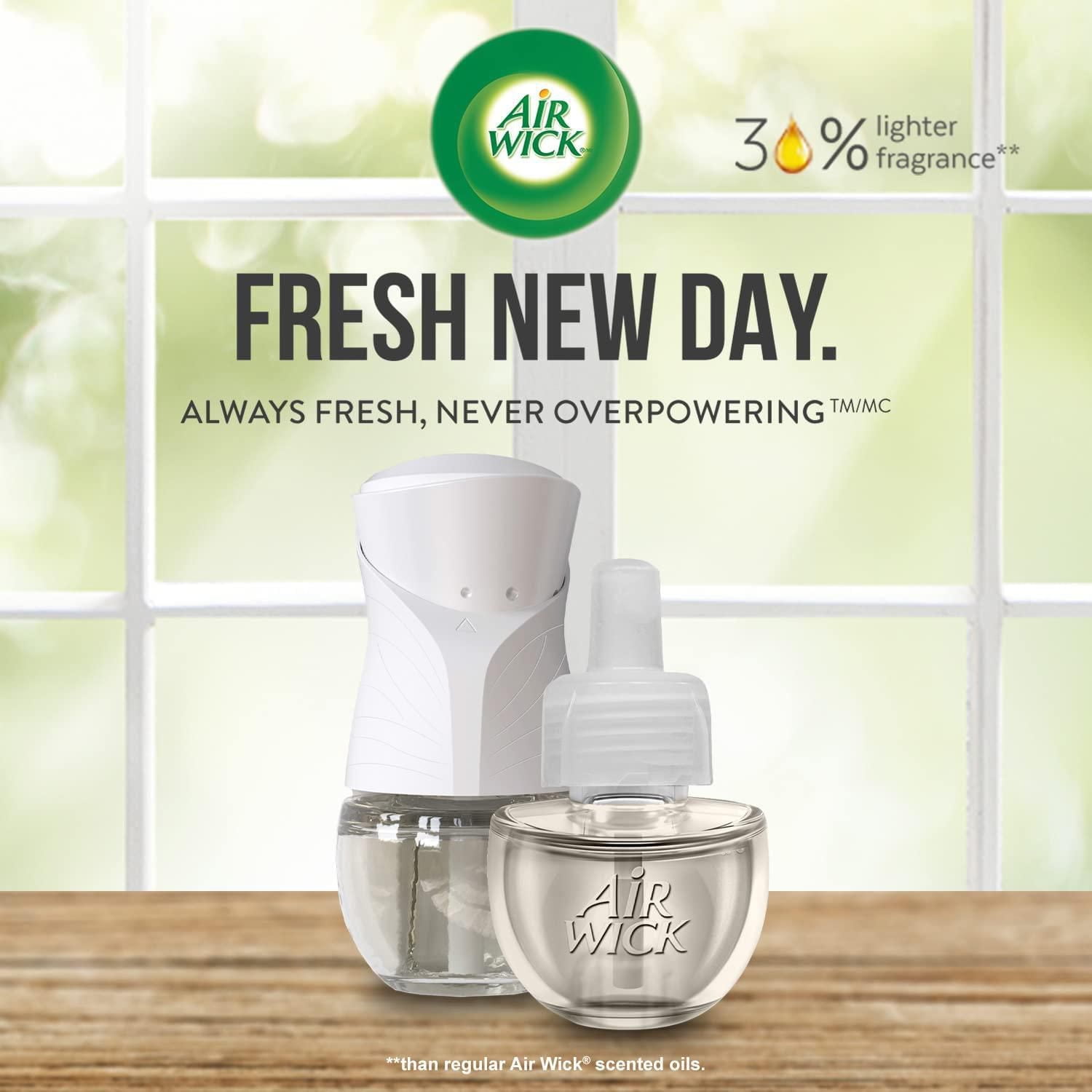 Air Wick Plug In Scented Oil Kit, Fresh New Day, Palm Breeze, 1 Warmer + 1 Refill (1x20mL)