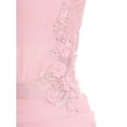 thumbnail image 6 of CHICTRY Women Sleeveless Rhinestones Figure Skating Dance Dress Ruched Mesh Modern Lyrical Dancewear Pink S, 6 of 7