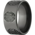 thumbnail image 2 of 10mm Flat Black Zirconium Ring with a Milled Celtic Design, 2 of 3