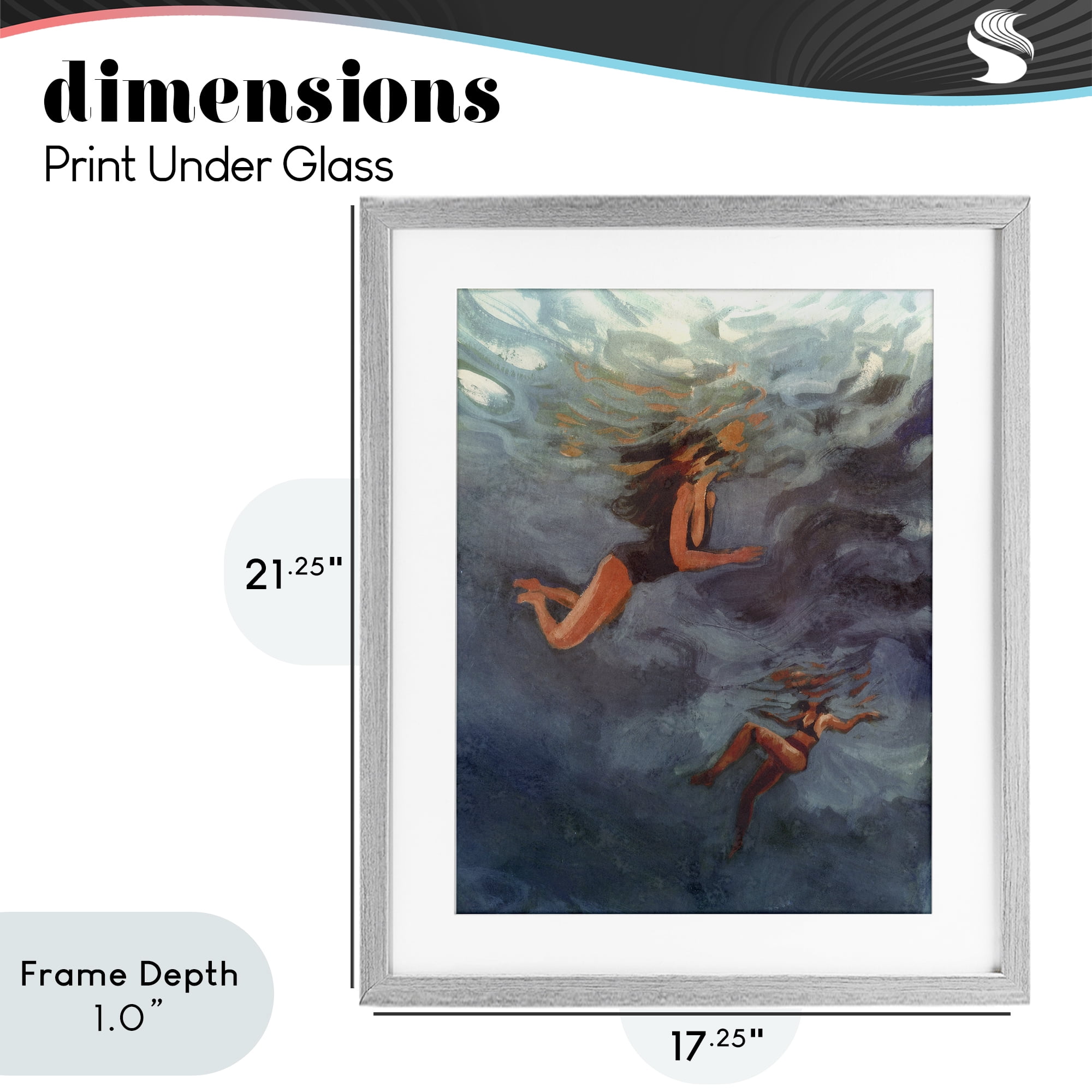 Stupell Industries Underwater Summer's Dance Gray Framed Print Under Glass, design by Victoria Barnes