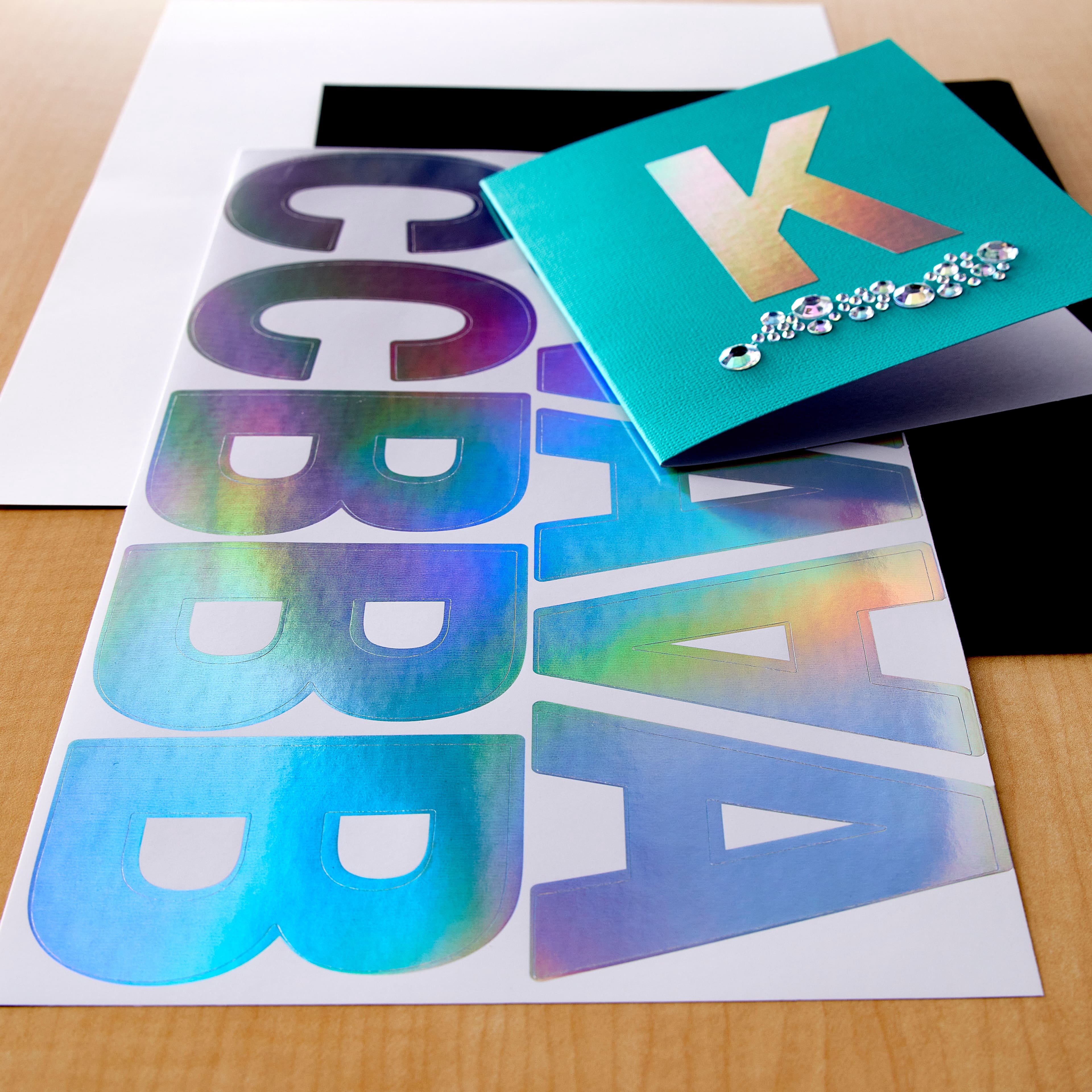 Recollections Iridescent Foil Alphabet Stickers, 12 Pack