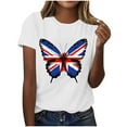 thumbnail image 2 of QUNYINEY T Shirts for Women Independence Day Casual Short Sleeve Crew Neck Tops Loose Summer Pullover Womens Tops, 2 of 5