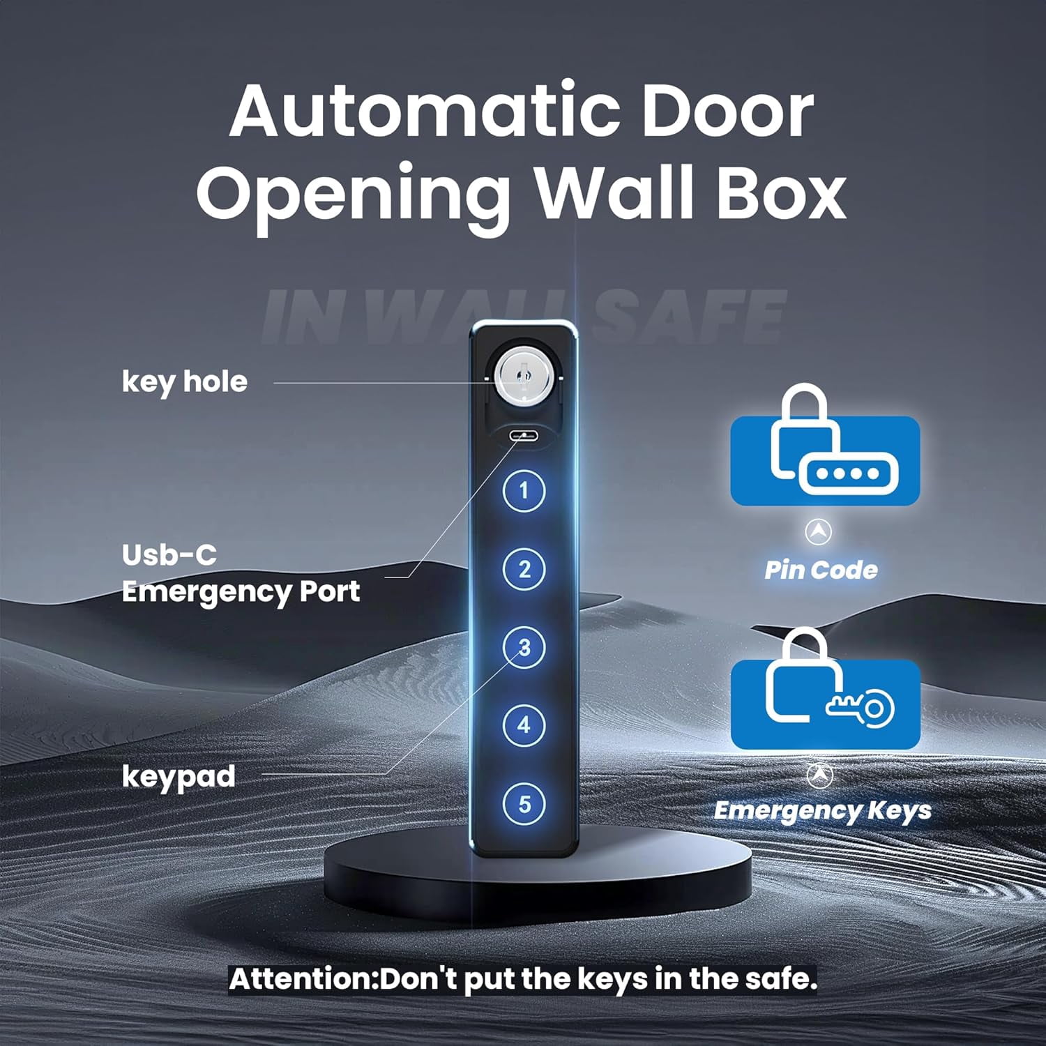 Quick Access Hidden Wall Safe with Removable Pegboard & Adjustable Shelves – Flat Recessed Security Cabinet Fits Between 16" Wall Studs for Home or Office Use