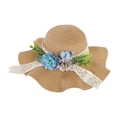 thumbnail image 4 of Sombrero de paja DIY con flores artificiales, transpirable, para uso doméstico, para niñas, vacaciones, manualidades, para exteriores, a moda, Estilo G, 4 of 9