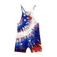 thumbnail image 5 of Nrmvnmi Independence Day Girls Summer Solid Color V Neck Jumpsuits Sleeveless Casual Romper Adjustable Spaghetti Straps With Pockets, 5 of 5