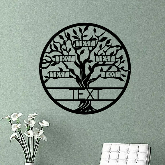 Custom Personalized Family Tree of Life Sign Custom Metal Sign with Family Members Wall Art Decor Anniversary Gift for Mom