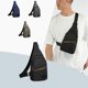 thumbnail image 1 of Bolsa de pecho de lona para hombre | Mochila polivalente para exteriores con correa ajustable, bolsillos con cremallera de gran capacidad | Gris, negro, azul, caqui | Mensajero cruzado duradero de, 1 of 6