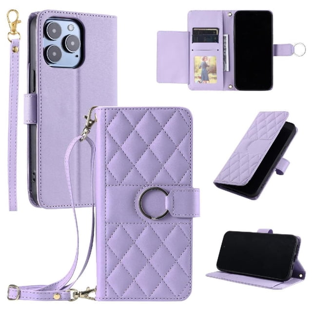 Funda tipo billetera GANGXUN para iPhone 16 Pro Max – Tapa abatible con correa para mujer