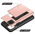 thumbnail image 2 of Card Slot Holder Wallet iPhone 13 Mini Case - (Rose Gold) Dual Layer Shockproof with Heavy Duty Protection, 2 of 7