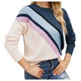 thumbnail image 2 of Pulls pour Femmes Automne/hiver Cardigans Pulls Manteau Tricoté Pull Rayé Col Rond Mode Pull, 2 of 6