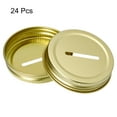 thumbnail image 3 of Unique Bargains 24Pcs Coin Slot Bank Lid for Mason Jar, Tin Plate Caps Inserts, 70mm, Gold, 3 of 5