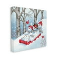 thumbnail image 4 of Stupell Industries Happy Snowman Trio Sledding Holiday Painting Gallery Wrapped Canvas Art Print Wall Art, 17 x 17, 4 of 8