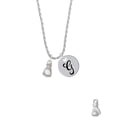 thumbnail image 2 of Delight Jewelry Silvertone Small Boxing Glove Silvertone Script Initial Disc - G - Charm Necklace, 20"+3", 2 of 4