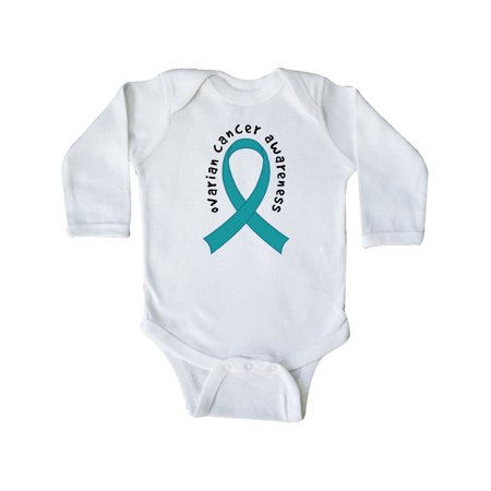 

Inktastic Ovarian Cancer Awareness Ribbon Gift Baby Boy or Baby Girl Long Sleeve Bodysuit