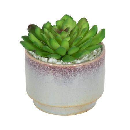 Mainstays 3.9" Artificial Crassula Ovata Succulent Plant in Multi-Color Ceramic Pot