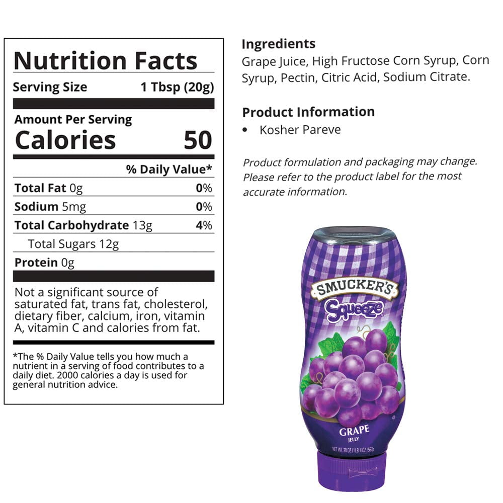 Grape Jelly Nutrition Label