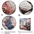 thumbnail image 3 of Designart "White Tiger with Pink Florals III" Animals Framed Wall Art Decor - Modern White Tiger Hallway Framed Wall Art Decor, 3 of 6