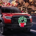 thumbnail image 5 of Jwshufel Christmas Car Wreath Lights Christmas Decorations Christmas Lights Mounts Grille Led Lights Ties Waterproof Case Easy Install Adds Festive Cheer The Holiday Season 13.8In Green, 5 of 5